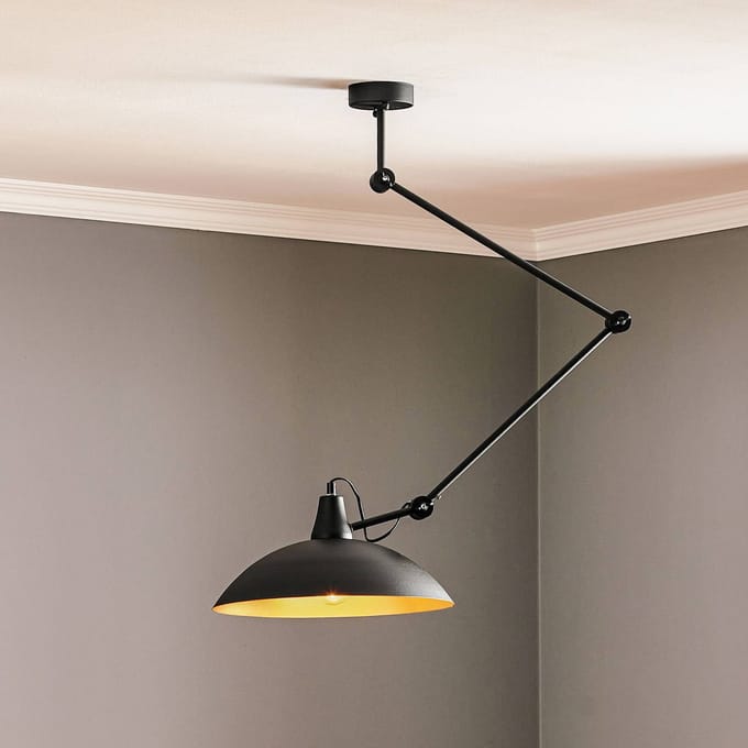 ALDEX Plafondlamp 808 verstelbaar, 1-lamp, zwart/goud
