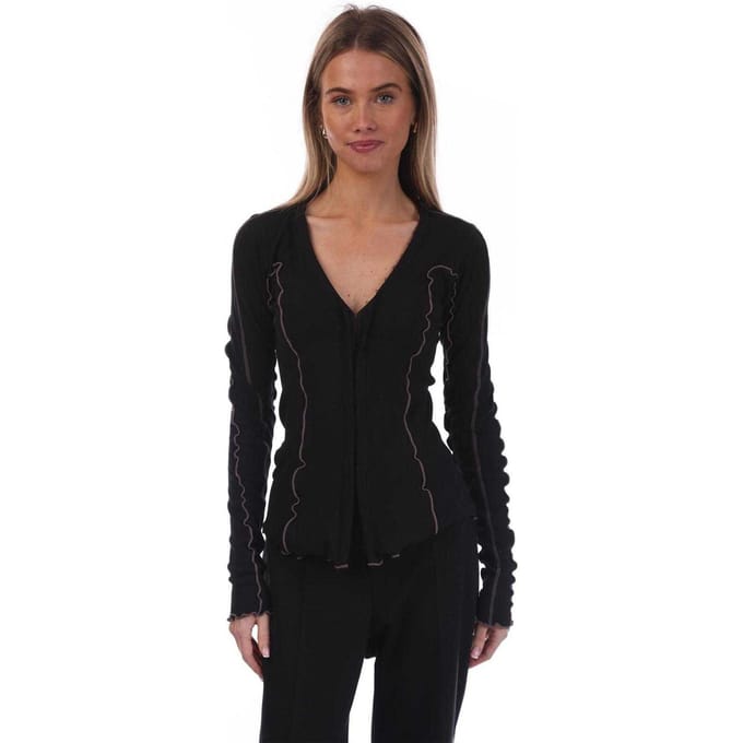 Diesel Dames/Dames T-Ribas top met schulpranden (Zwart)