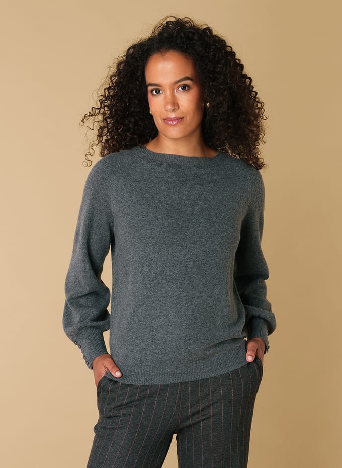 IVY BEAU Rania Tops - Grey Melange - maat 40