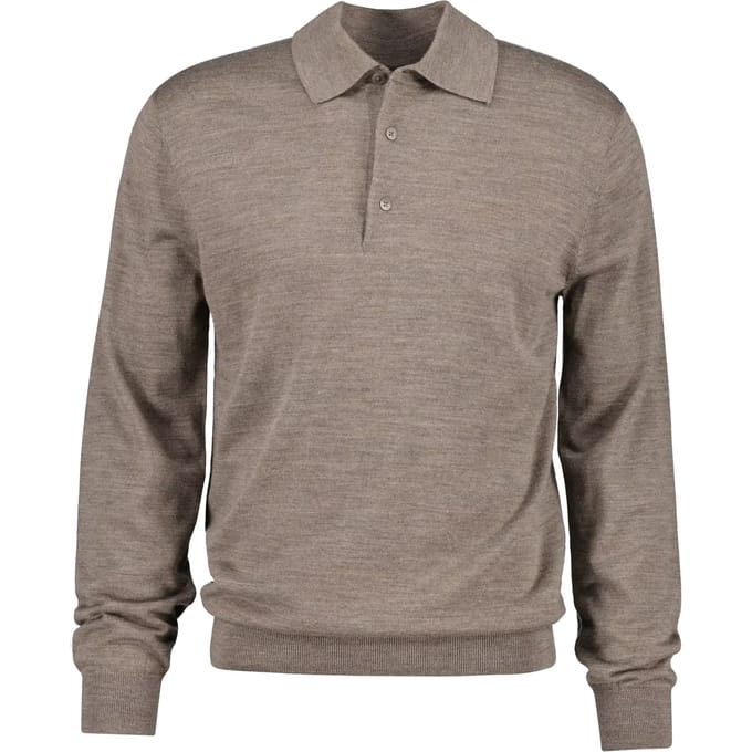 Polo met lange mouwen extra-fijne merinowol Gant