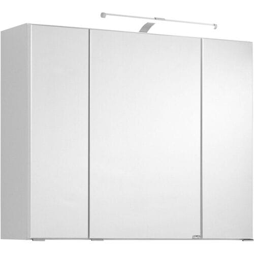 HELD Badkamer spiegelkast Bologna 3D (LED opbouwlamp, wit, 80 cm)