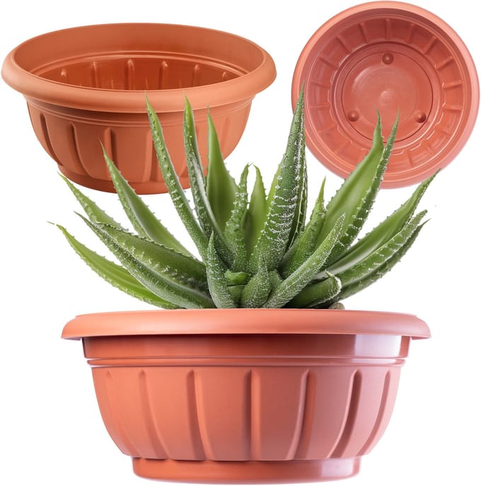 Terracotta plastic bloemenbakje Verona 26x12 cm
