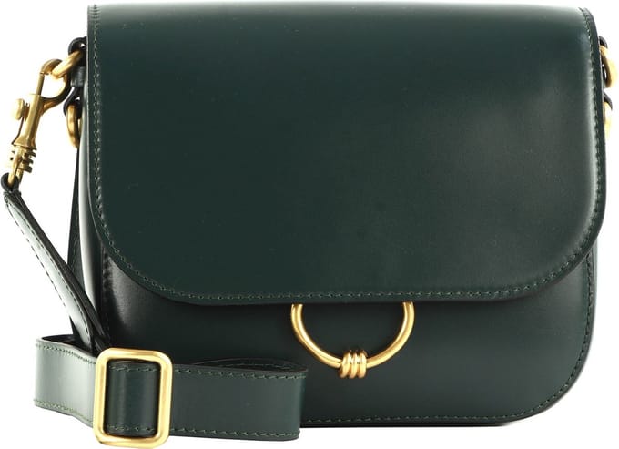 GIANNI CHIARINI Leren Schoudertas Meg Crossbody Bag Deep Green Groen