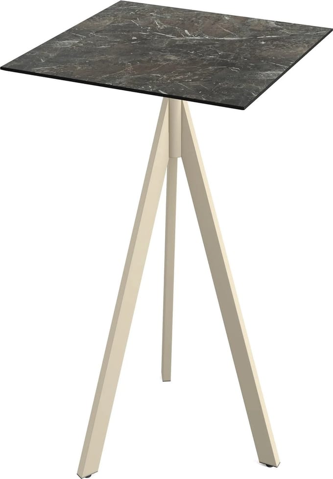 Essentials Infinity Tripod Statafel Zand Frame + Galaxy Marble HPL 70x70 cm - 140061577 - Horeca & Professioneel