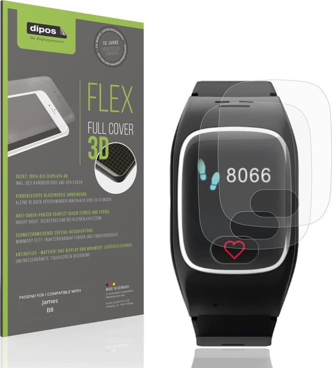 dipos FLEX – 2x Matte Screenprotector geschikt voor James B8 | Volledige Schermbescherming | Case-Friendly