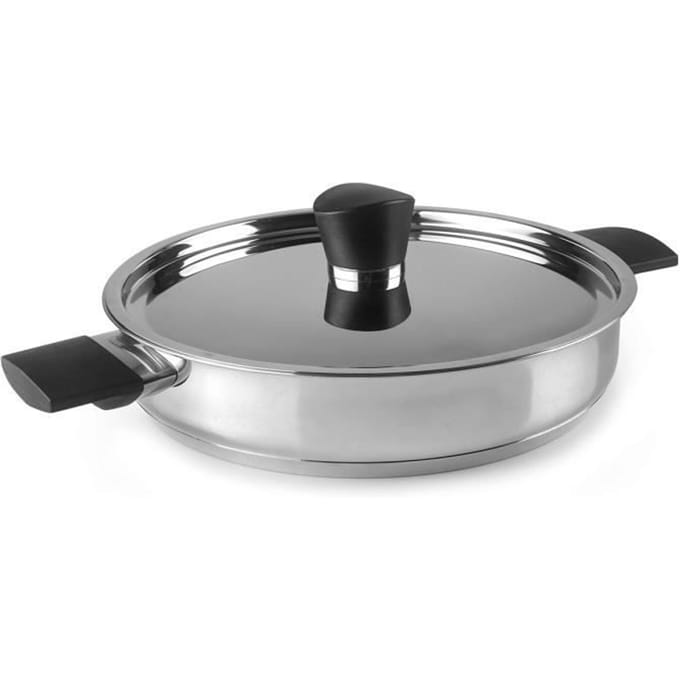 IBILI Svea - Sauteuse avec Couvercle (28cm) - Acier Inoxydable / Anses Bakélite