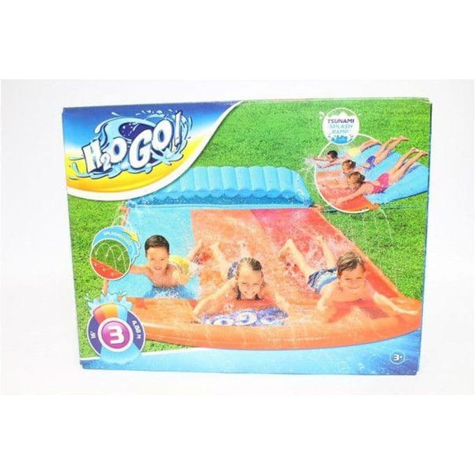 Bestway H2OGO! Tsunami Splash Ramp Drieglijbaan - 16 ft, Blauw/Oranje/Rood