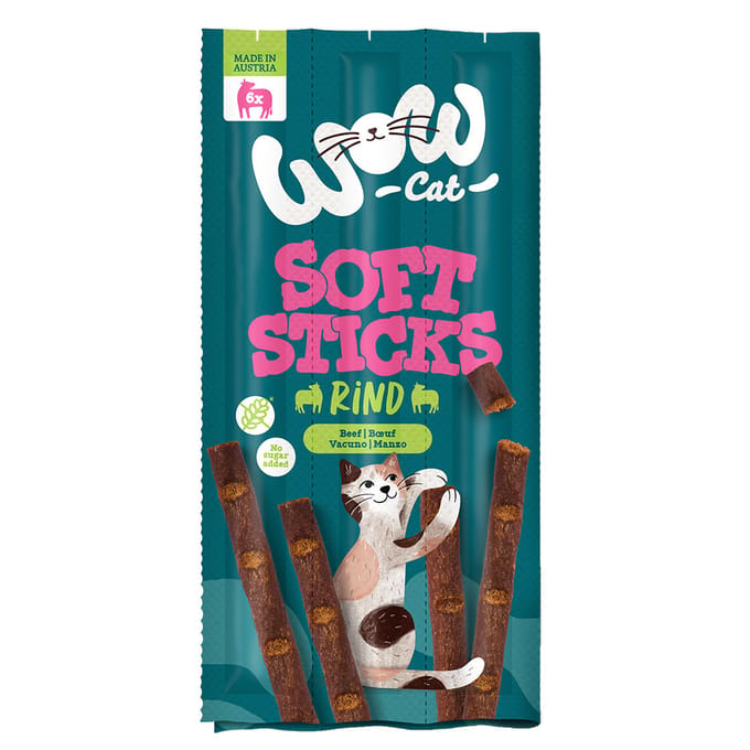 6x5g WOW Cat Zachte Sticks Rund Kattensnacks