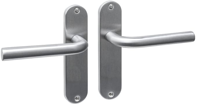 Intersteel Deurkruk Luzern basic op schild ovaal 185x41mm blind rvs