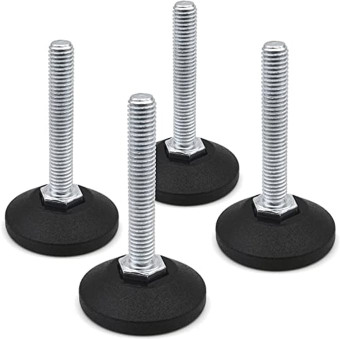 Verstelschroef Ø 38 mm - 4 stuks verstelbare schroeven met verzinkte stelschroef M8 x 80 mm