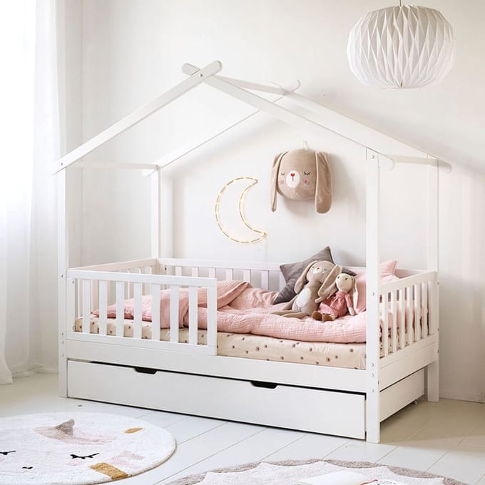 Petite Amélie Huisbed Maison - Peuterbed 80x160 cm - Bedhuisje - Wit