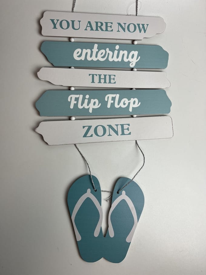 Tuinbord “Flip flop zone”