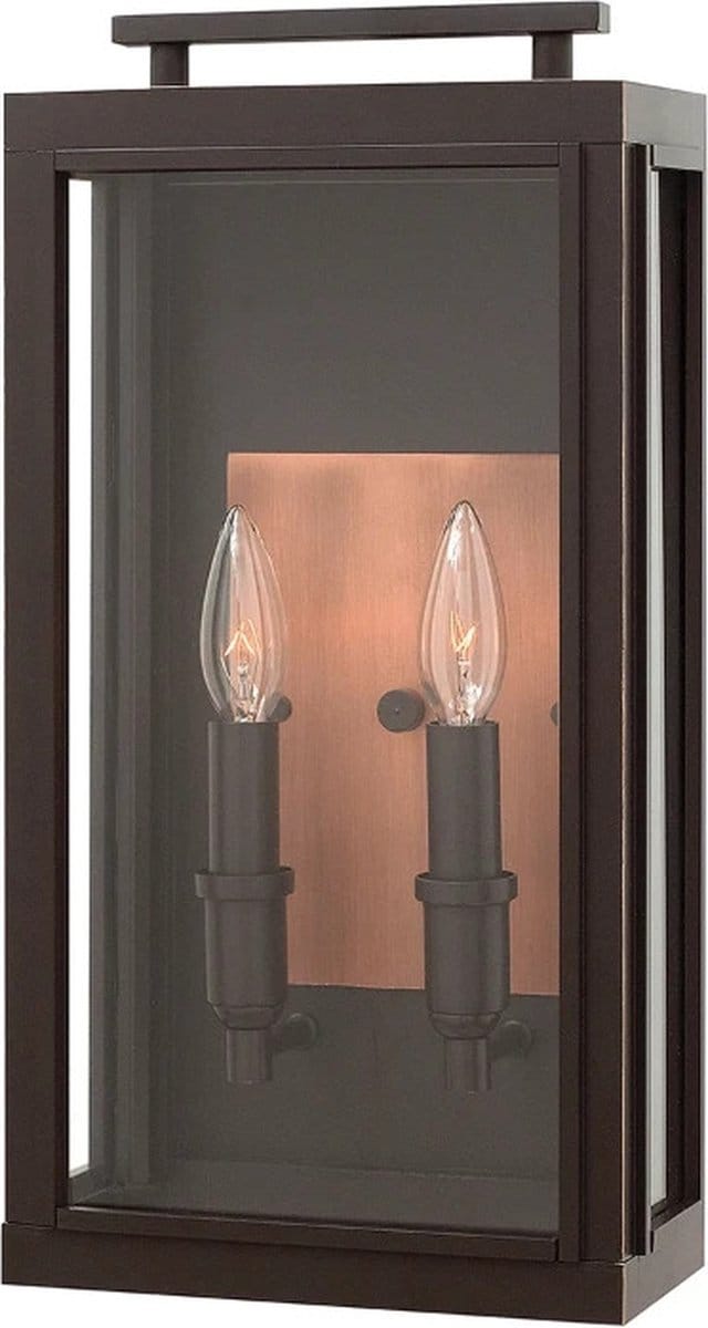 Hinkley LED Wand Buitenlamp Sutcliffe | 2X E14 Max 60W | IP44 | Dimbaar | Oil Rubbed Bronze & Copper