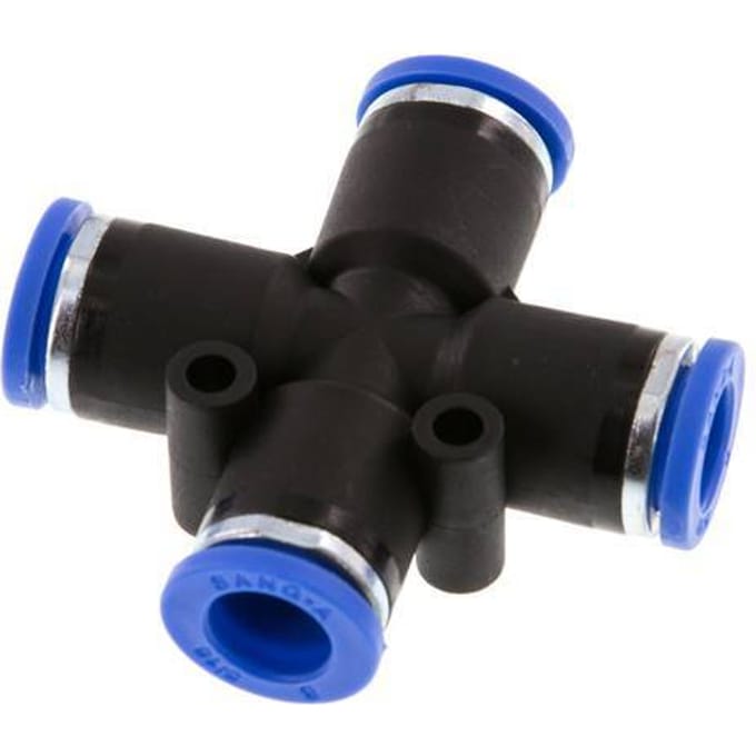 8mm Cross PA 66 Insteekfitting NBR