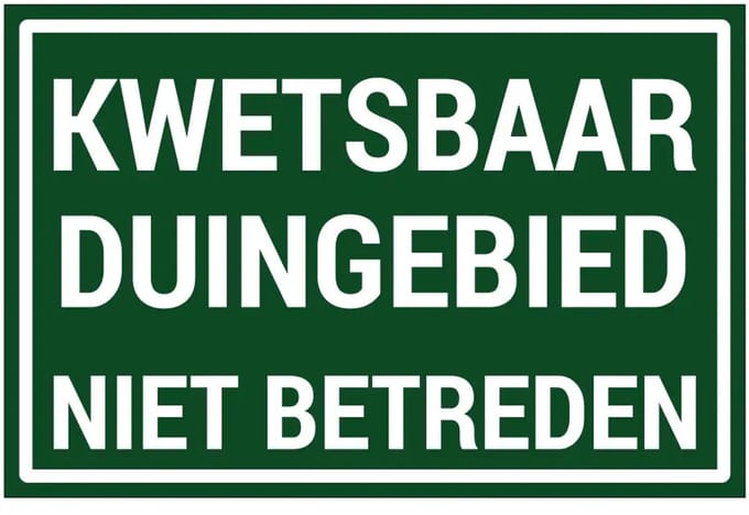 Kwetsbaar duingebied niet betreden sticker | 30 x 20 cm