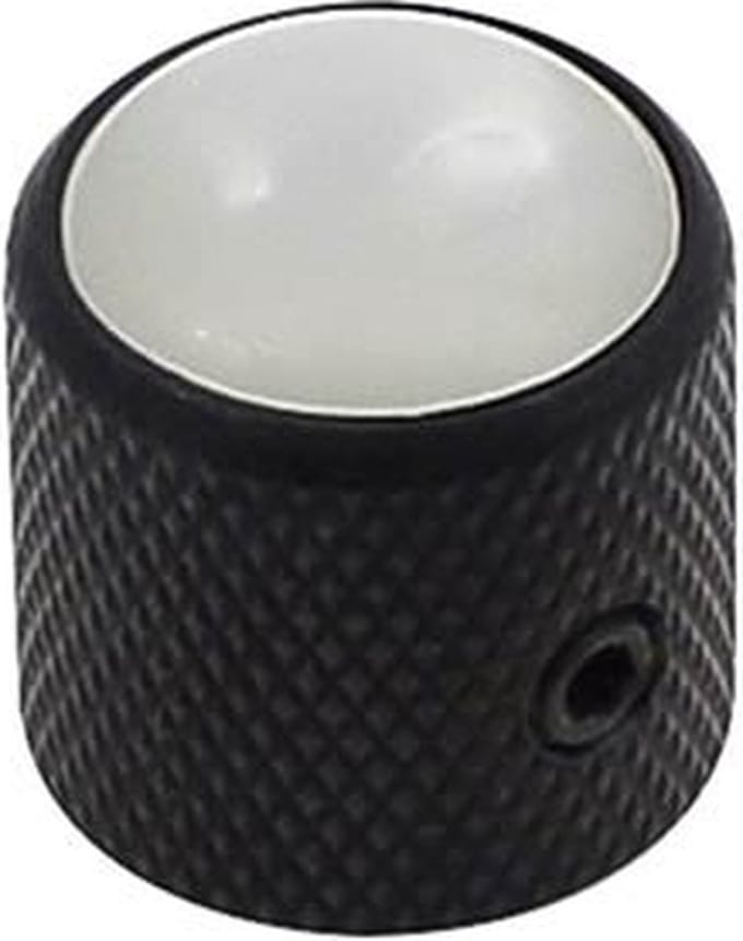 Boston KB-236 zwarte dome knop met parelmoer inleg - 18x18mm
