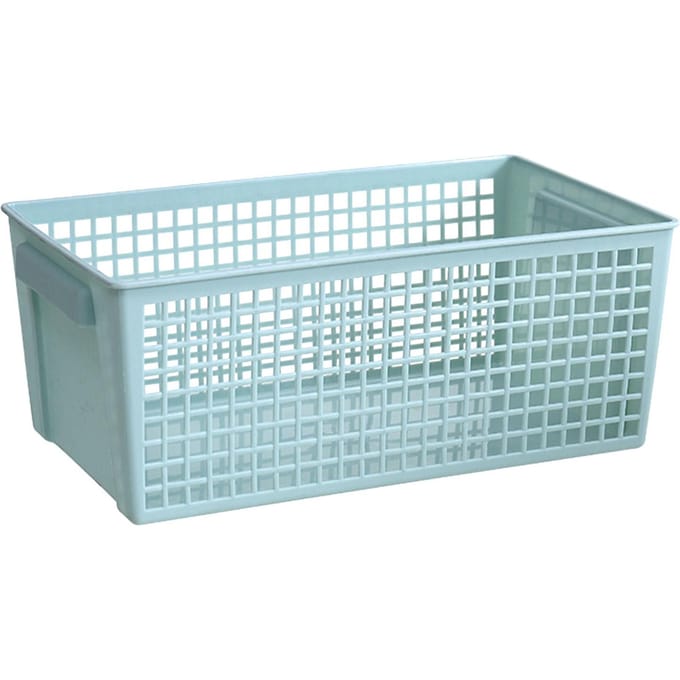 Plastic Opbergmand Rechthoekig Grote Capaciteit Opbergcontainer voor Snacks Fruit Keuken Small Size Green white