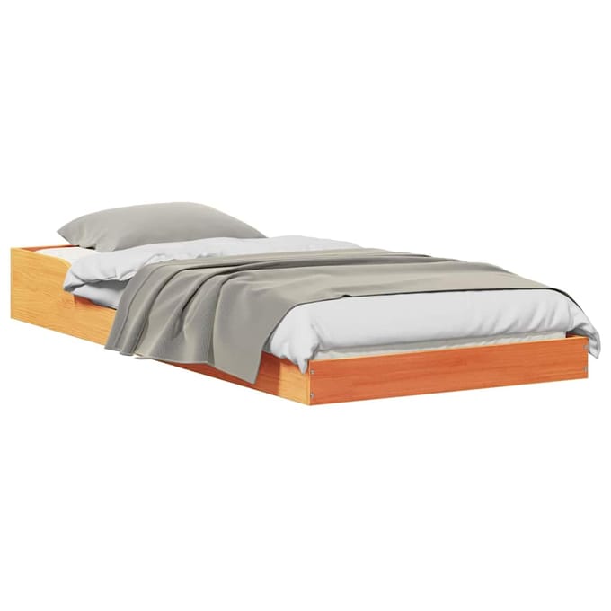 vidaXL - Bedframe - Wasbruin - 100 - x - 200 - cm - Massief - grenenhout