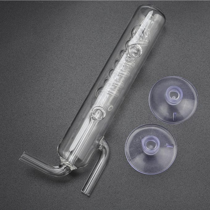 Hoge Transparante Kristalglas Aquarium Belteller Schroef Vis Tank CO2 Externe Belmeter white