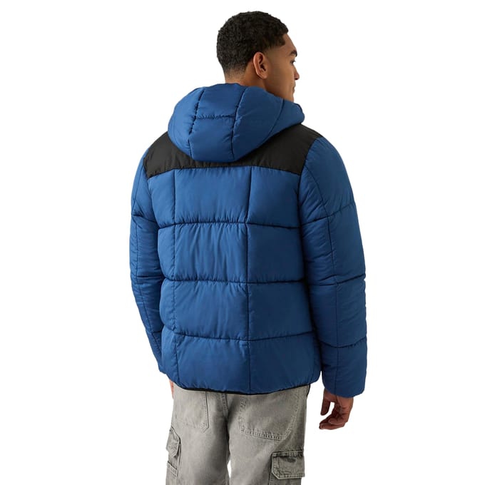 Reebok Heren Kleurblok Reversible Puffer Jacket (Blauw)