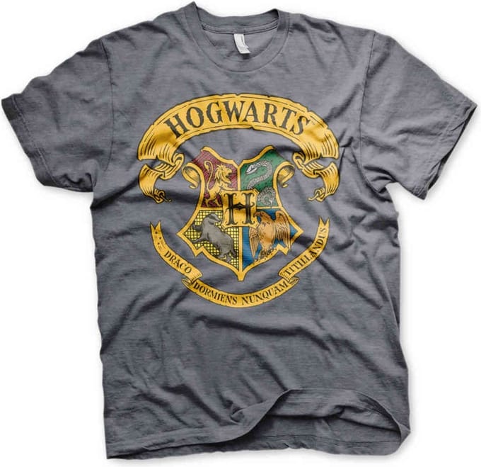 Harry Potter Heren Tshirt -M- Hogwarts Crest Bruin