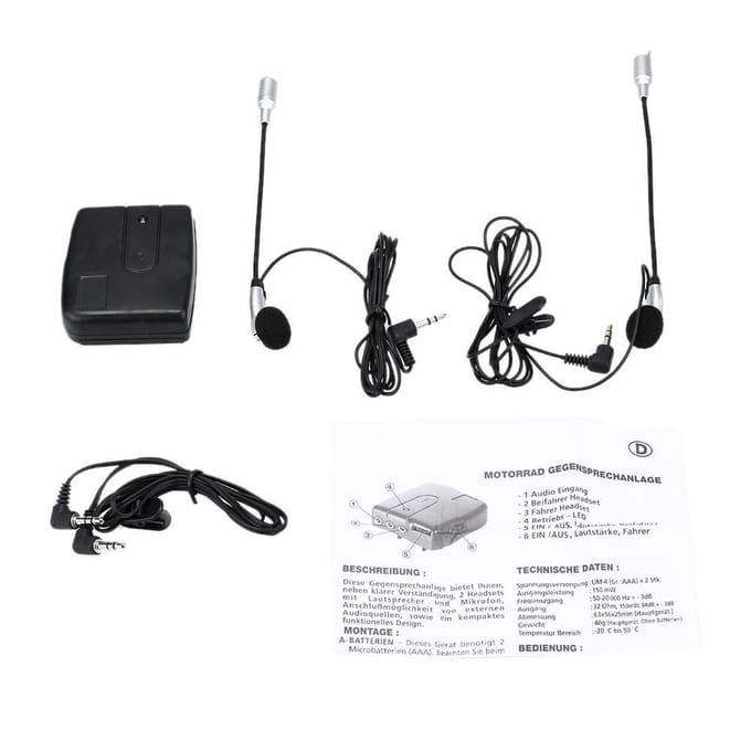 Casque de moto casque interphone système de Communication 2 voies écouteur + micro