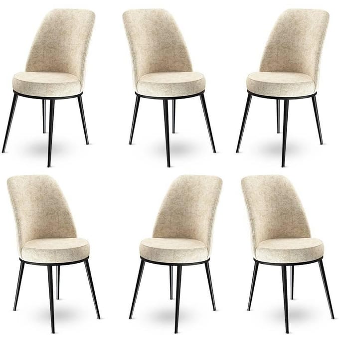 Set van 6 eetkamerstoelen Dexa velvet | Atelier Del Sofa