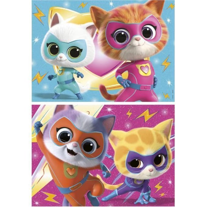 Puzzel - EDUCA - SuperKitties - 2 x 20 stukjes - Veelkleurig - Voor kinderen - vanaf 3 jaar