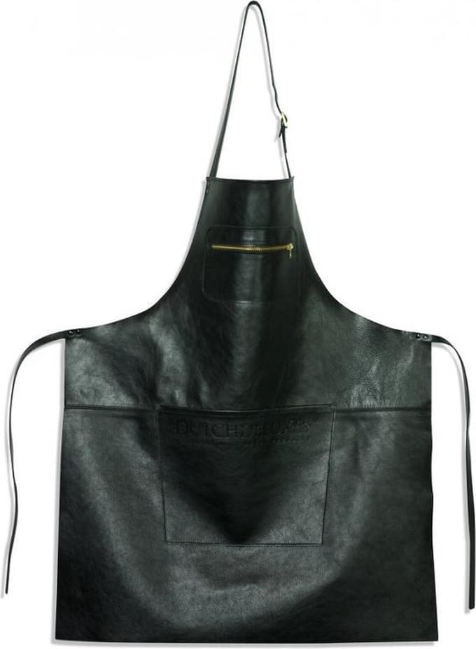Dutchdeluxes Lederen Schort Amazing Apron - Zwart