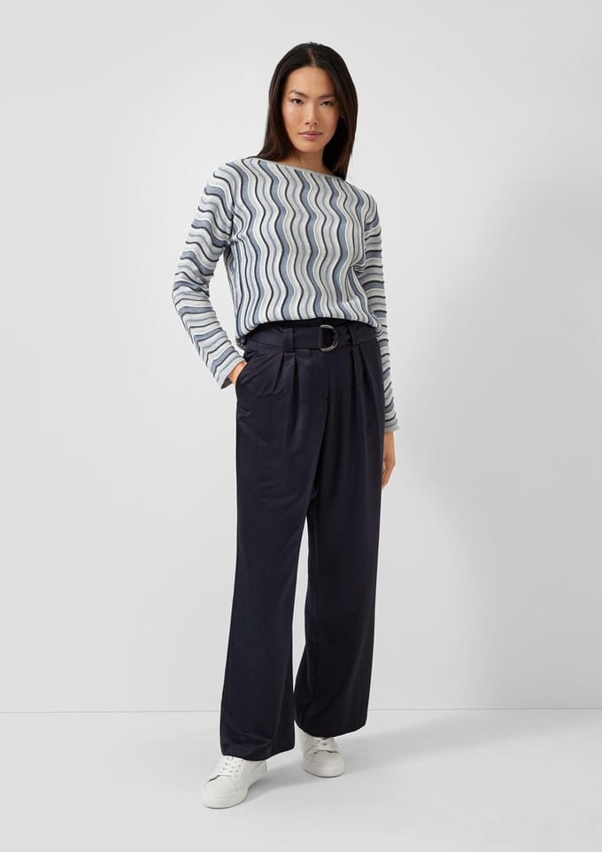 s.Oliver - female - Relaxed fit broek met extra wijde pijpen en riem