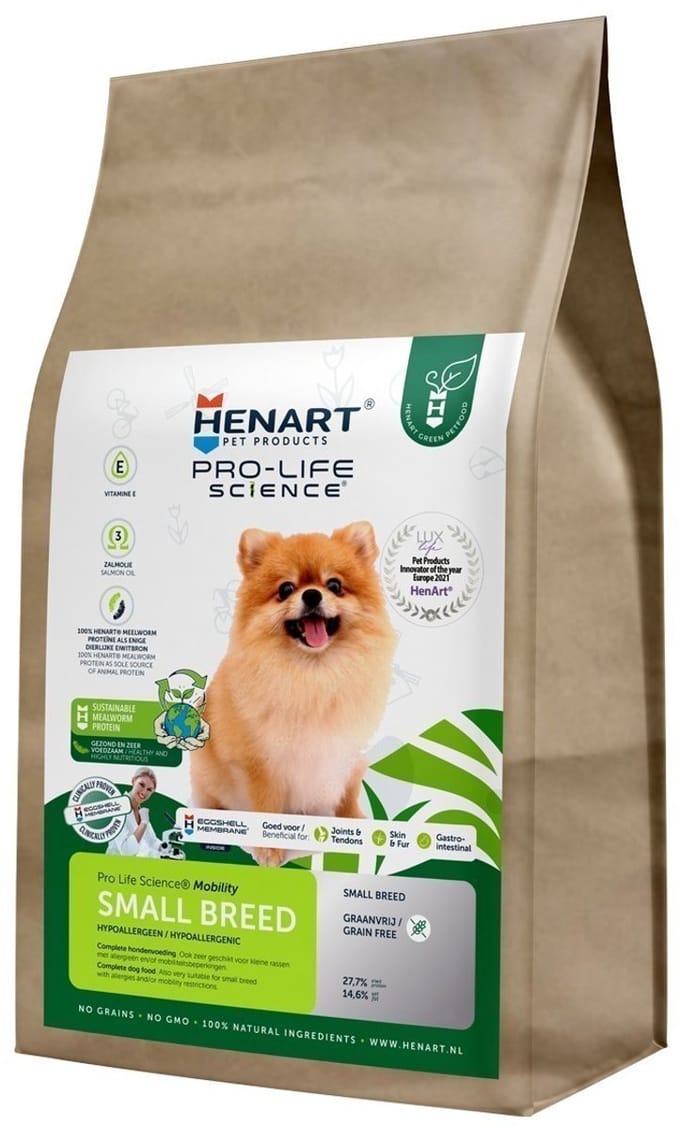 2,5 kg Henart mealworm insect small breed with hem eggshell membrane hondenvoer