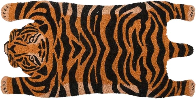 Esschert Design Kokosdeurmat Tijger - antislip rug - 76 x 39 cm - schoonloopmat