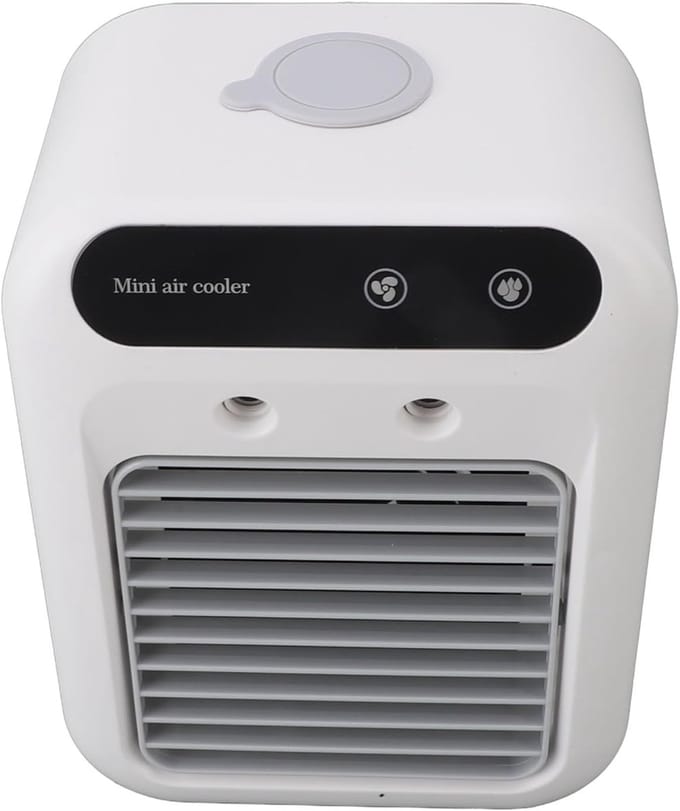 Kleine airco ventilator - Draagbare koeler - Persoonlijke verkoeling - Watergekoelde technologie - 500ml tank - Wit