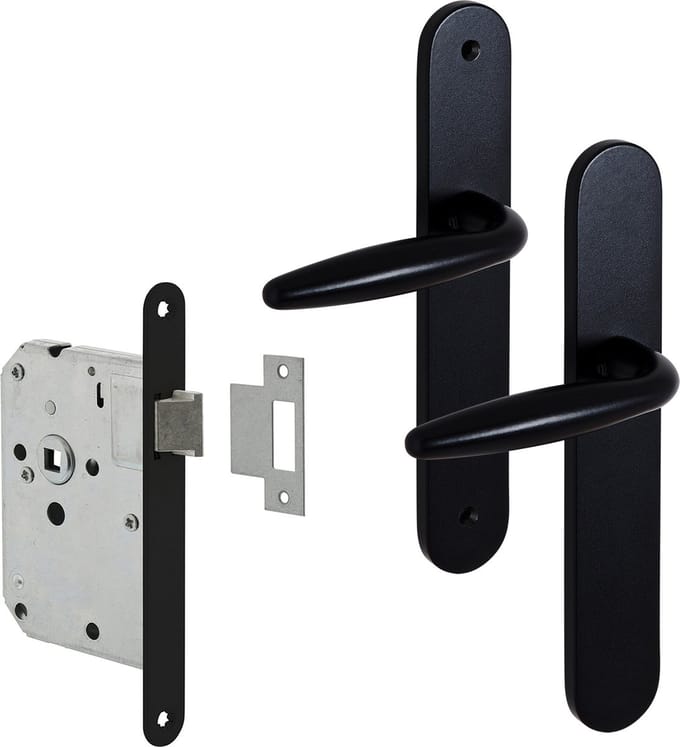 Eliot® Sofia deurbeslag set blind - incl. loopslot - mat zwart - complete set