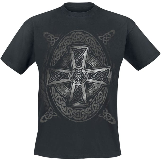 Outer Vision T-shirt - Celtic Cross - S tot 3XL - voor Mannen - zwart