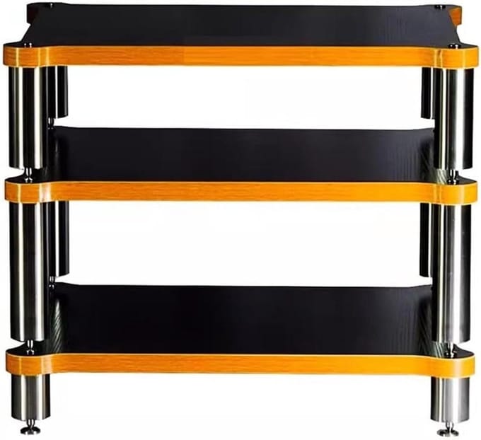 HiFi Rack - Audio Meubel - Componenten Opbergen - Schokabsorberende Voeten - 60x60cm - Zwart