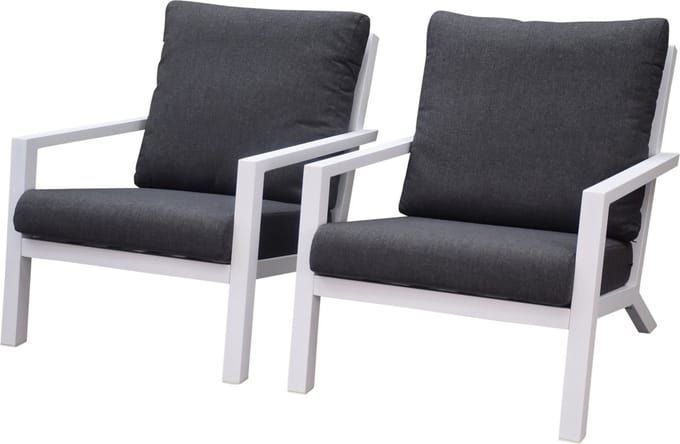 Malaga lounge balkonset 2 delig wit aluminium