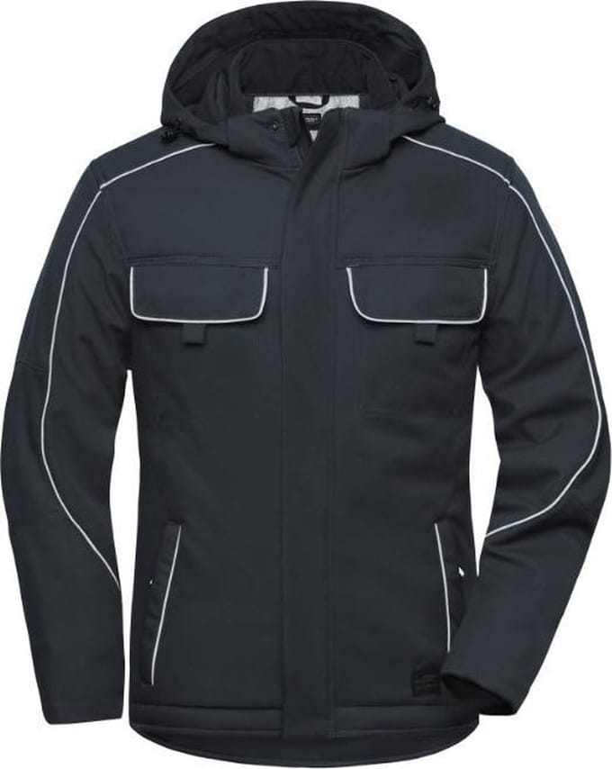 James & Nicholson Solid softshell winterjack JN886 - Antraciet - 6XL
