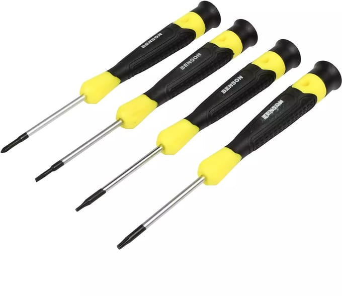 Benson Precisie schroevendraaierset - 4-delig - Torx & Kruis - Ergonomisch - Compact