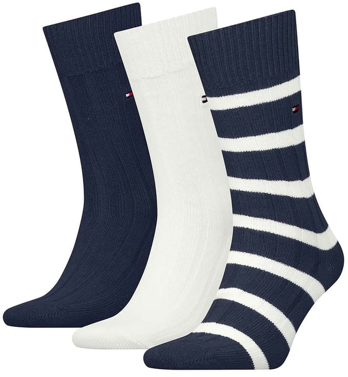 Tommy Hilfiger Herensokken Giftbox bootsock 3-Pack Navy