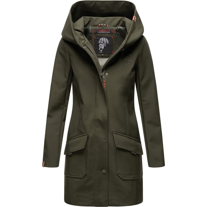Marikoo dames softshelljas – Mayleen, waterafstotend met capuchon