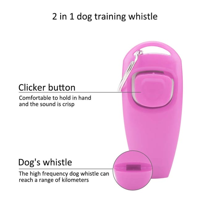 Huisdier Puppy Clicker Fluitje Hondentraining Gehoorzaamheid Kat Trainer Sleutelhanger Hulp Click (Roze) Red red