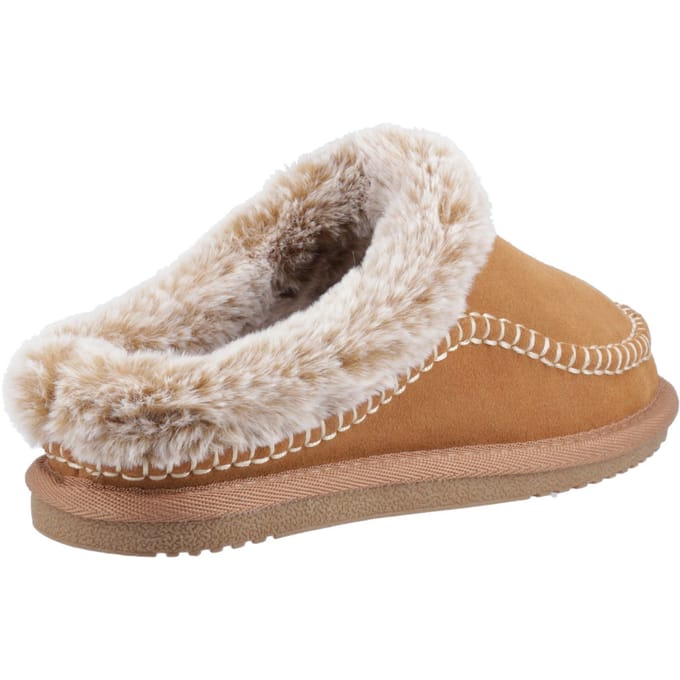Hush Puppies Anika Suède Dames Tan Slippers