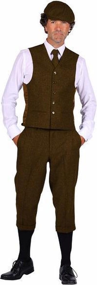 Peaky Blinders heren kniebroek, bruin maat 52