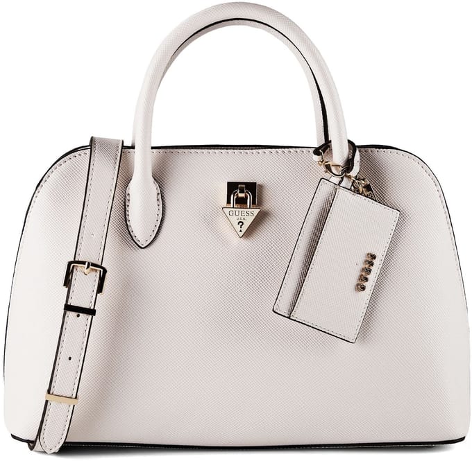 GUESS handtas schoudertas Patsie Two Compartment Satchel Cream White crème