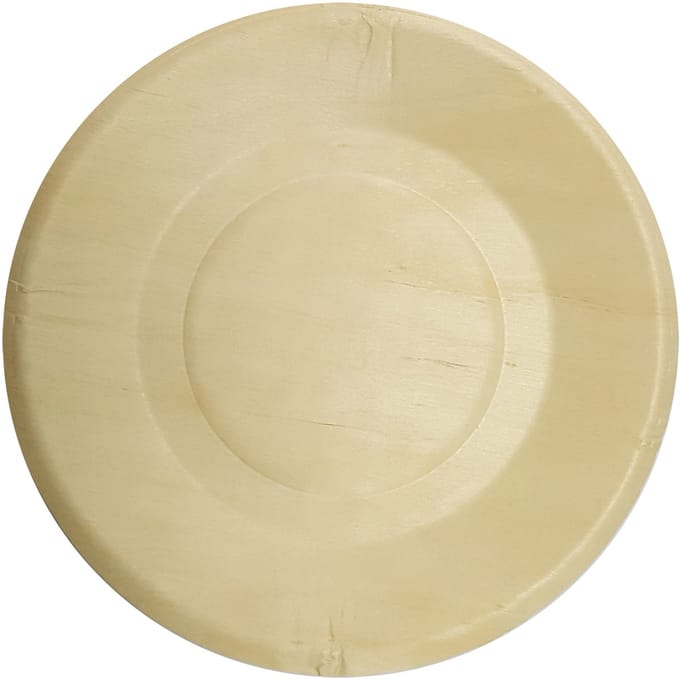 Vegaoo - 4 kleine houten bordjes 19 cm ecologisch