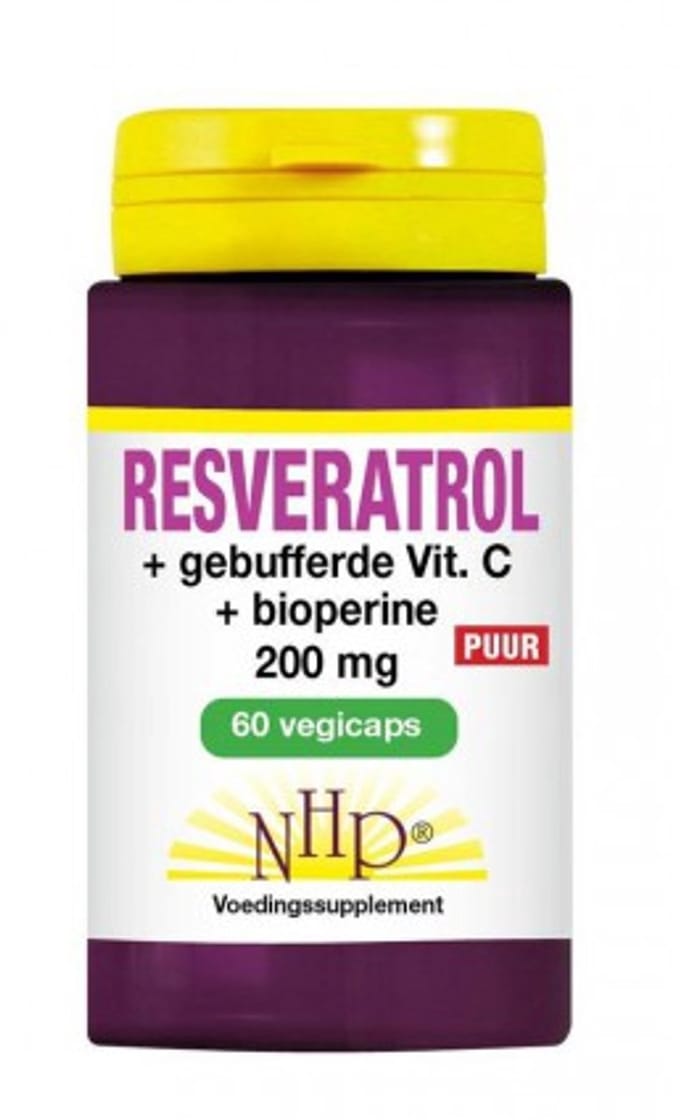 NHP Resveratrol 200mg/Vitamine C/Bioperine puur 60 Vegetarische capsules