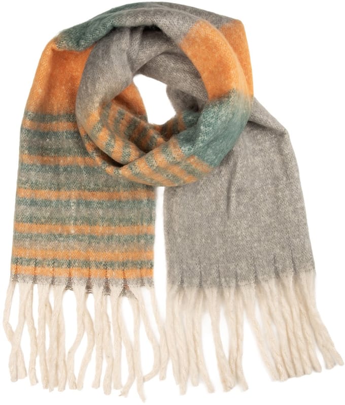 Clayre & Eef Wintersjaal Dames 50x180 cm Geel Textiel