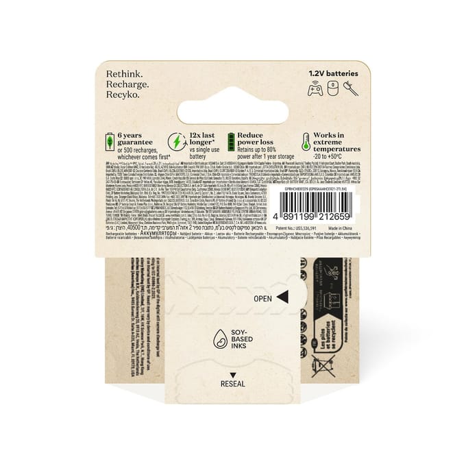 GP NiMH ReCyko+ AAA Batterijen 850mAh (4-pack)