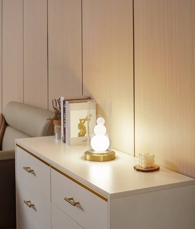 Lindby - tafellamp - 1licht - Glas, ijzer - H: 28.5 cm - G9 - transparant, wit